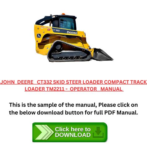 deere ct332 skid steer for sale|john deere ct332 manual.